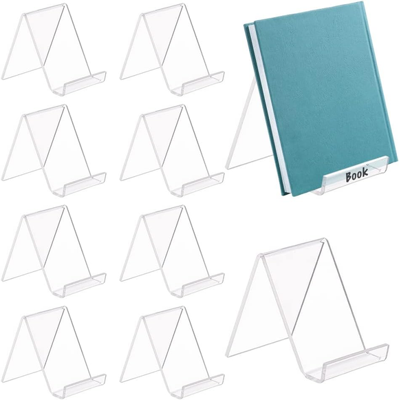 10pcs Transparent Acrylic Book Display Stands