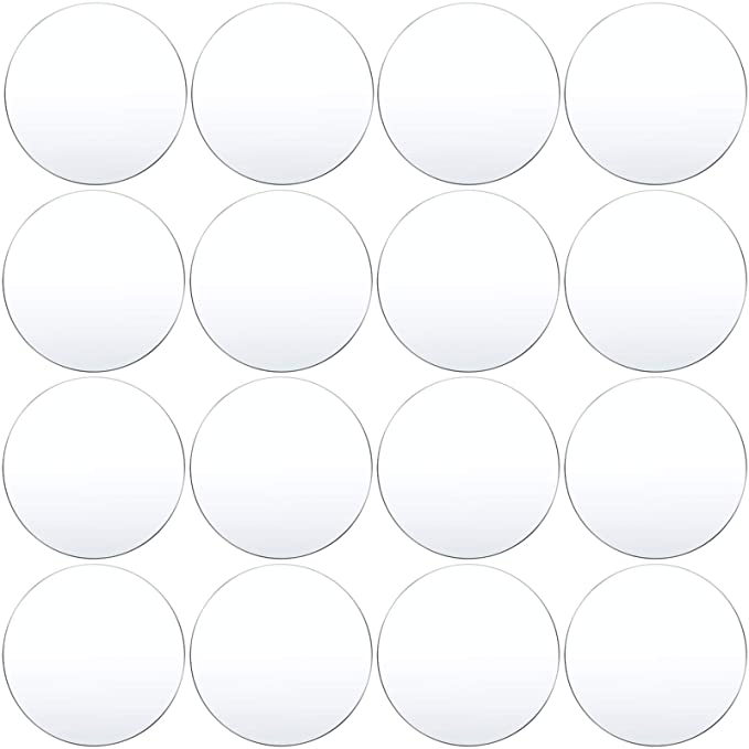 16 Pieces Clear Acrylic 2mm Thick Acrylic Plastic Disc Transparent Round Acrylic Panel Circle Acrylic Sheets Sign for Picture Frame Painting DIY Crafts (5 cm) - Nejoom Stationery