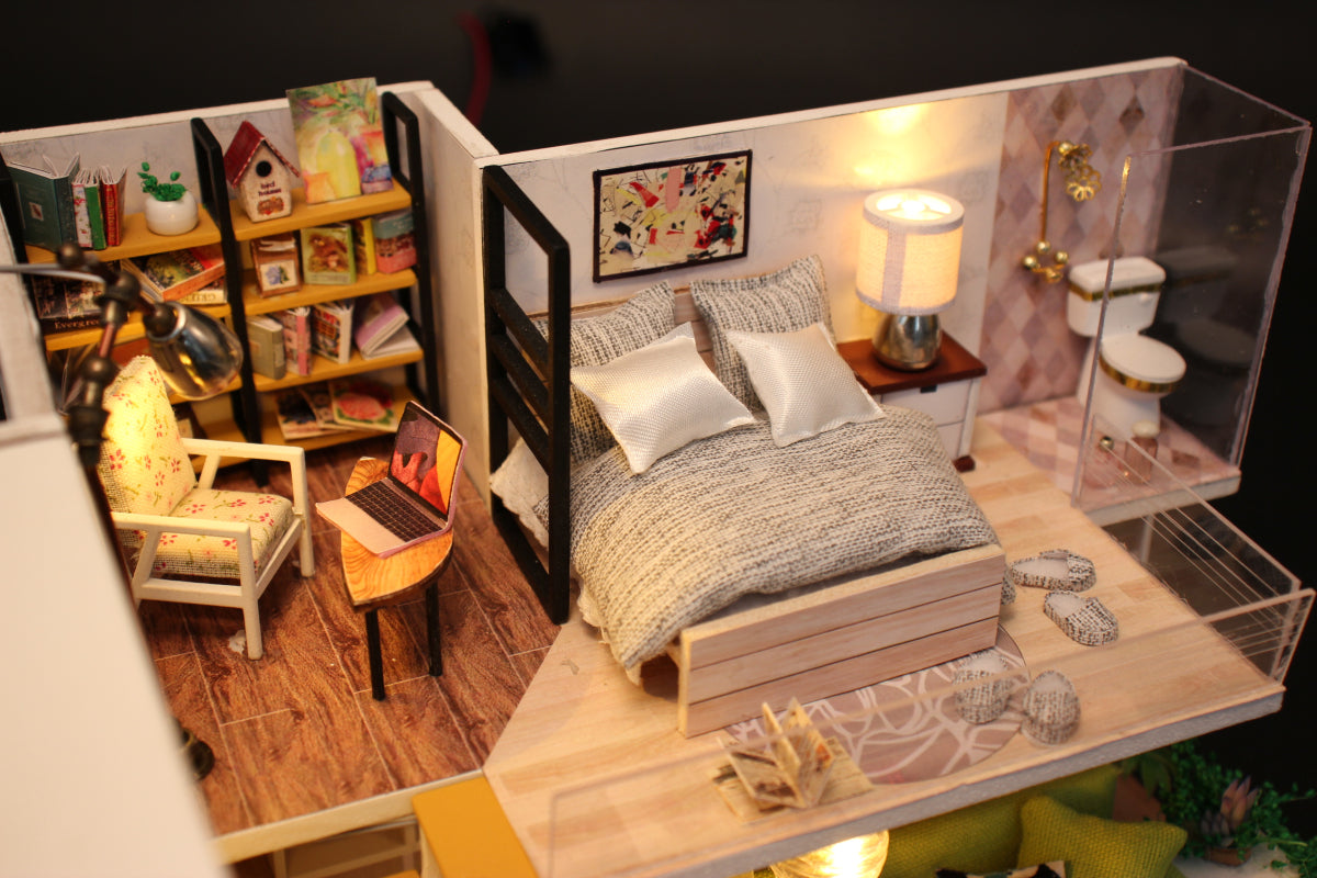 3D Wooden Doll House Miniature Toy - Romantic Nordic