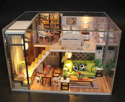 3D Wooden Doll House Miniature Toy - Romantic Nordic