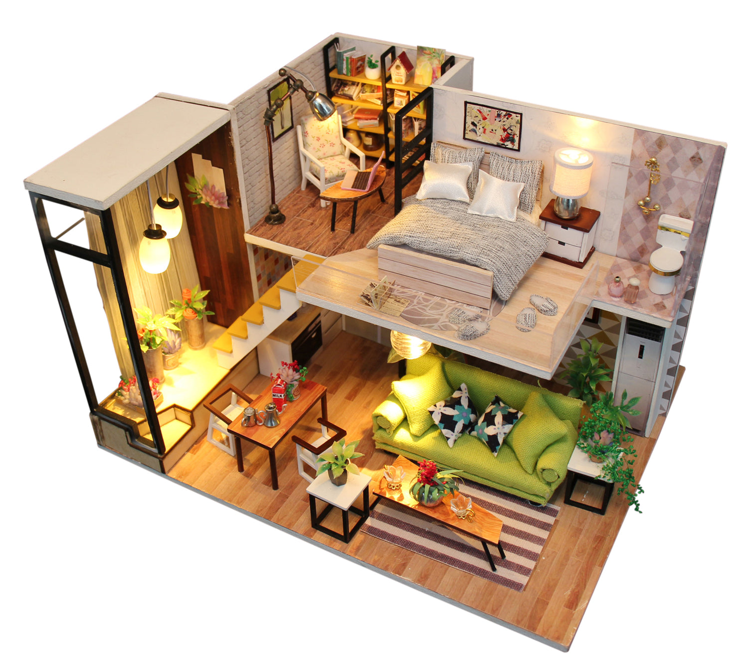 3D Wooden Doll House Miniature Toy - Romantic Nordic