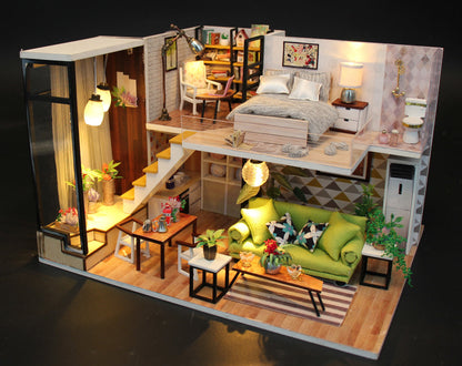 3D Wooden Doll House Miniature Toy - Romantic Nordic