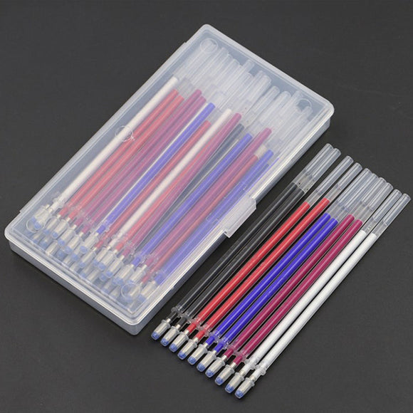 40pcs Heat Erasable Pen High Temperature Disappearing Fabric Marker Refills with Storage Box Fabric Craft Tailoring Accessories