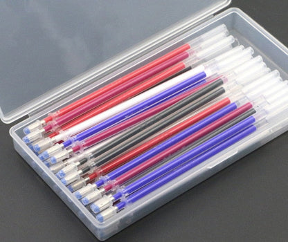 40pcs Heat Erasable Pen High Temperature Disappearing Fabric Marker Refills with Storage Box Fabric Craft Tailoring Accessories