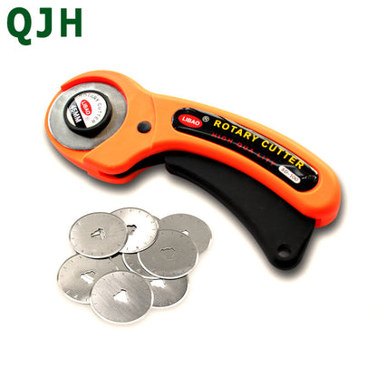  45mm Rotary Cutter Tailor Tools Round Cloth Cutting Knife Hand Rotary Carpet Tool Rug Cutting Knife Foot Cloth Leather Cutter