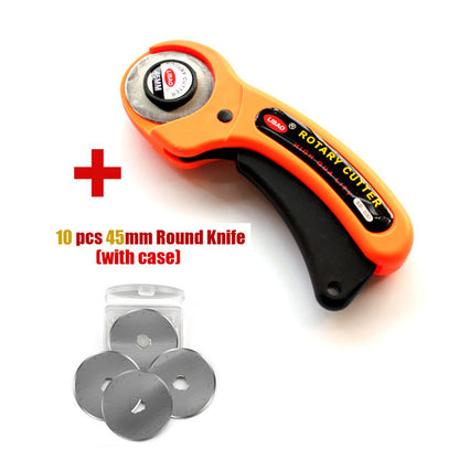 45mm Rotary Cutter Tailor Tools Round Cloth Cutting Knife Hand Rotary Carpet Tool Rug Cutting Knife Foot Cloth Leather Cutter