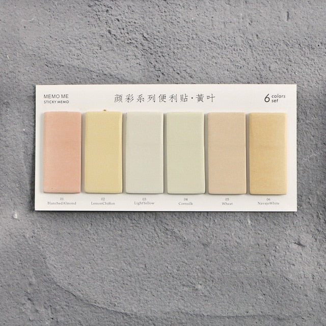 6 Colors Gradual Change Rectangle Memo Pad | Nejoom Stationery