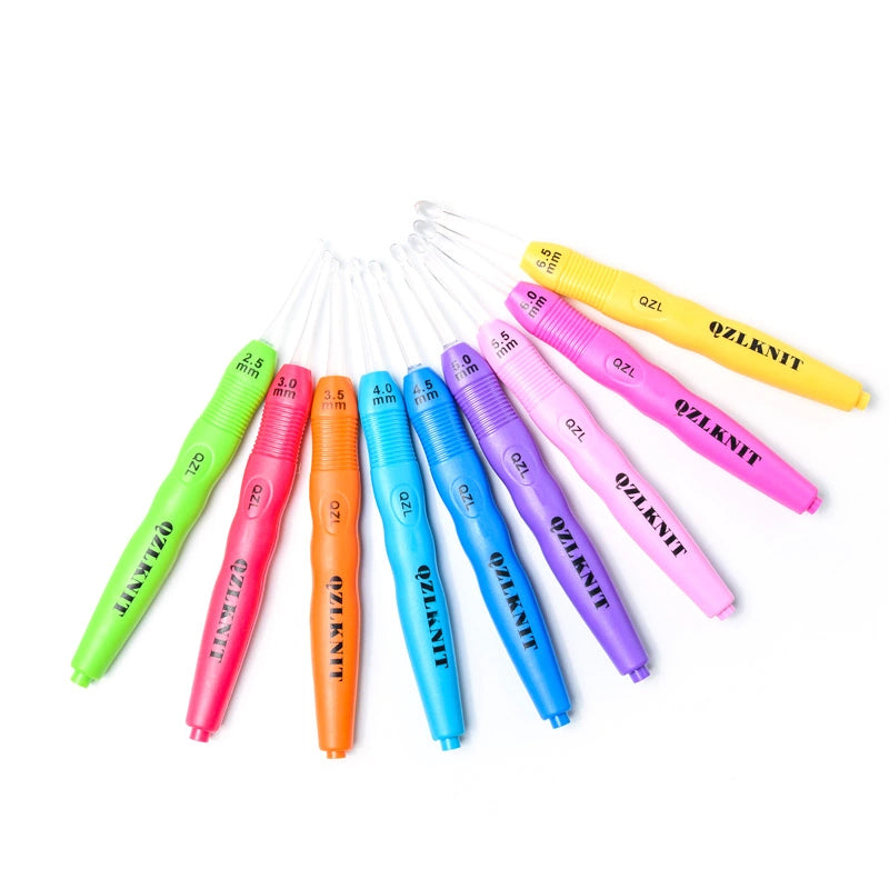 9 pcs Blister Card Packaging New LED Crochet Hook Crochet Set