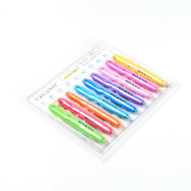 9 pcs Blister Card Packaging New LED Crochet Hook Crochet Set