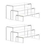 Clear Acrylic Risers Display Stand Showcase Rectangle - 6pcs