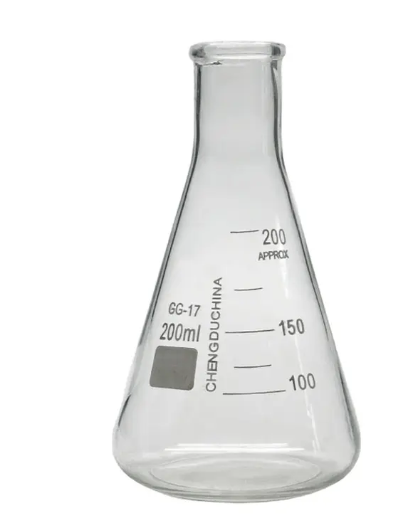 Laboratory Conical Flask 200ml Narrow Mouth Glass