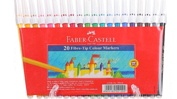 Faber-Castell 20 Fibre Tip Colour Markers Felt pen