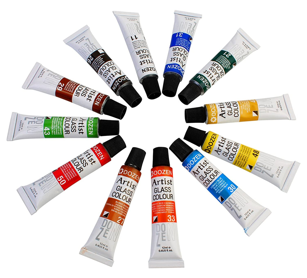 Artist Quality 12ml Glass Color Tubes Set | Nejoom Stationery