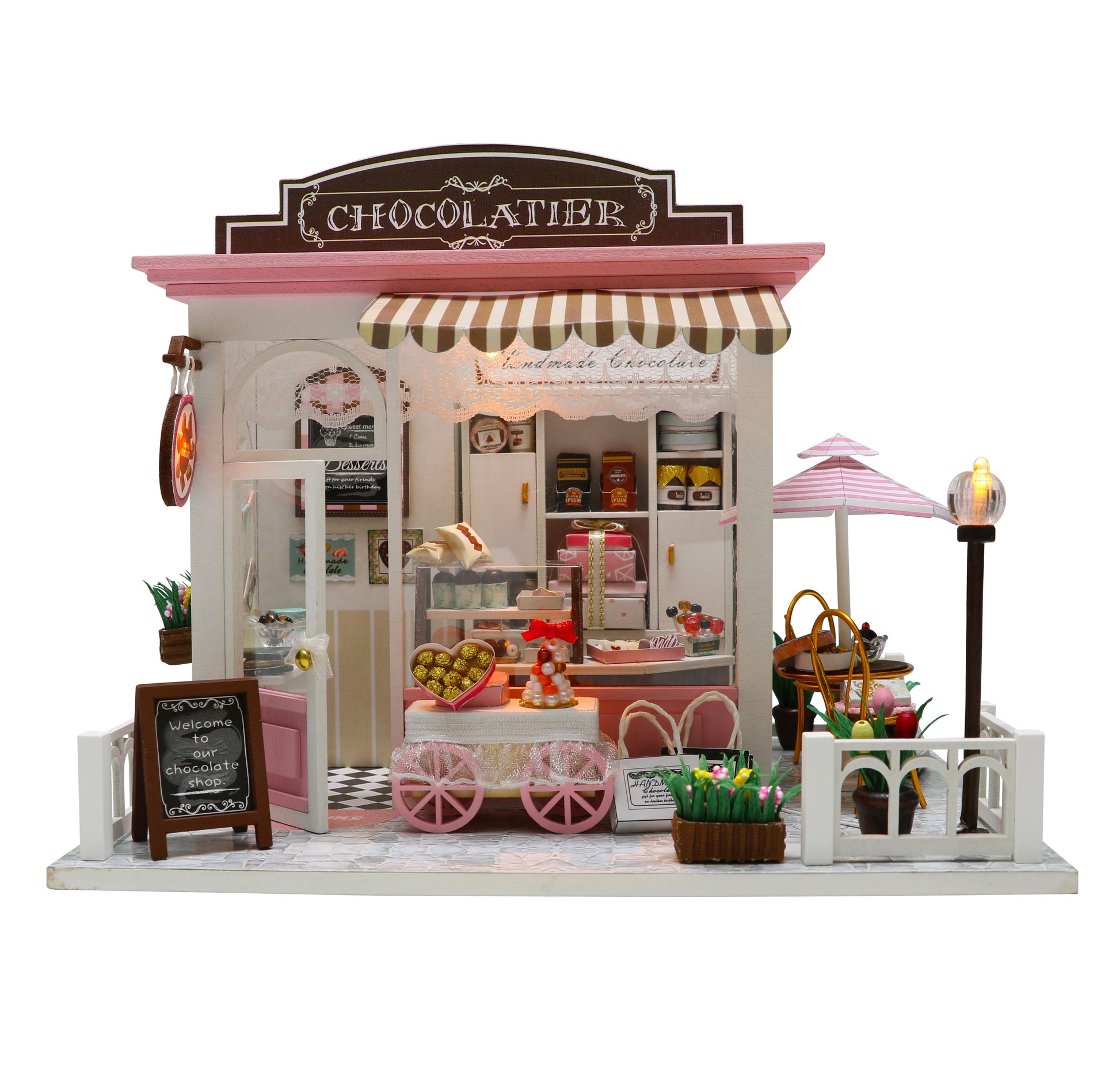 Birthday Gift 3D Wooden Doll House Miniature Toy - Chocolate House - Nejoom Stationery