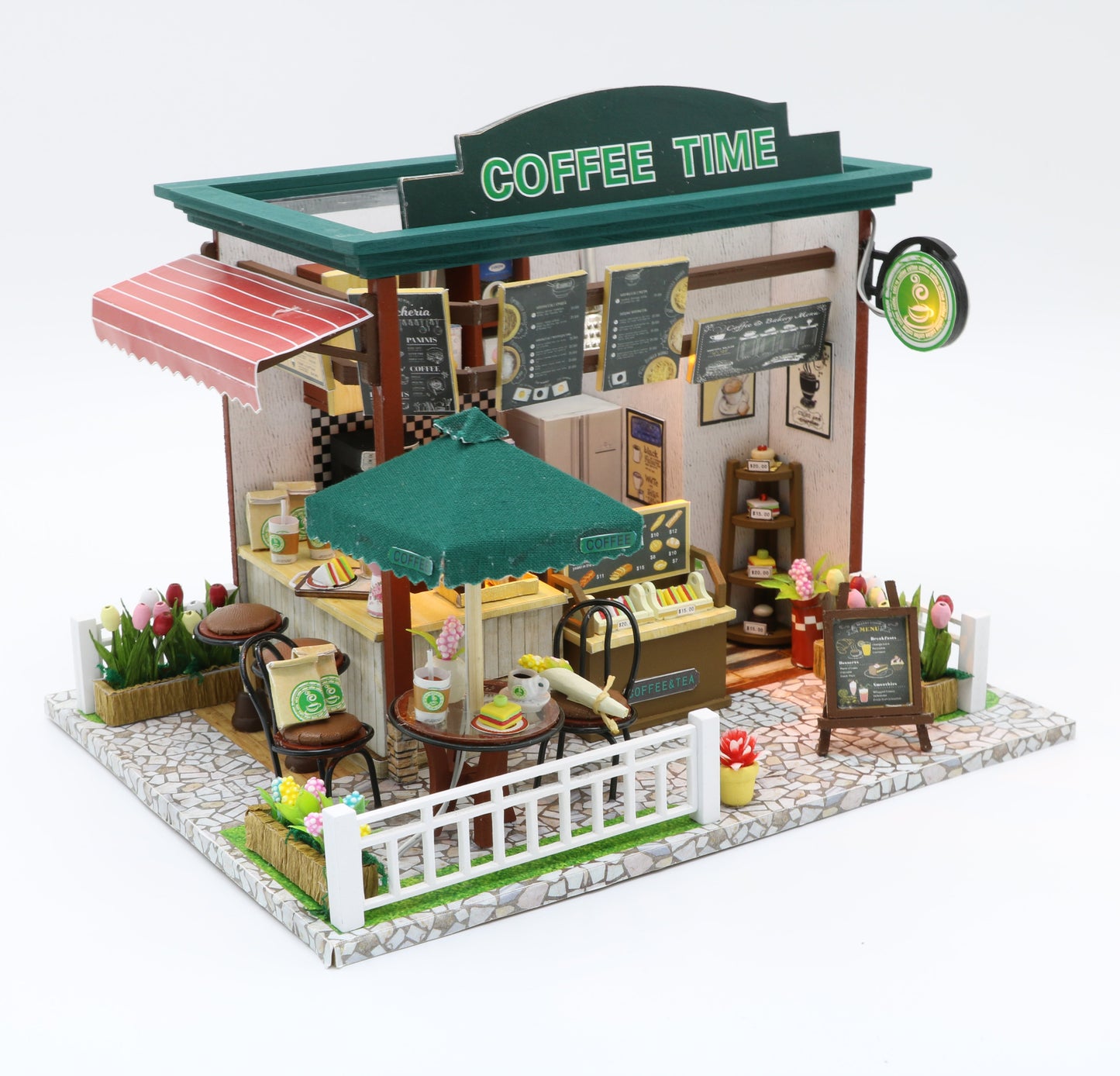 Birthday Gift 3D Wooden Doll House Miniature Toy - Coffee Store - Nejoom Stationery