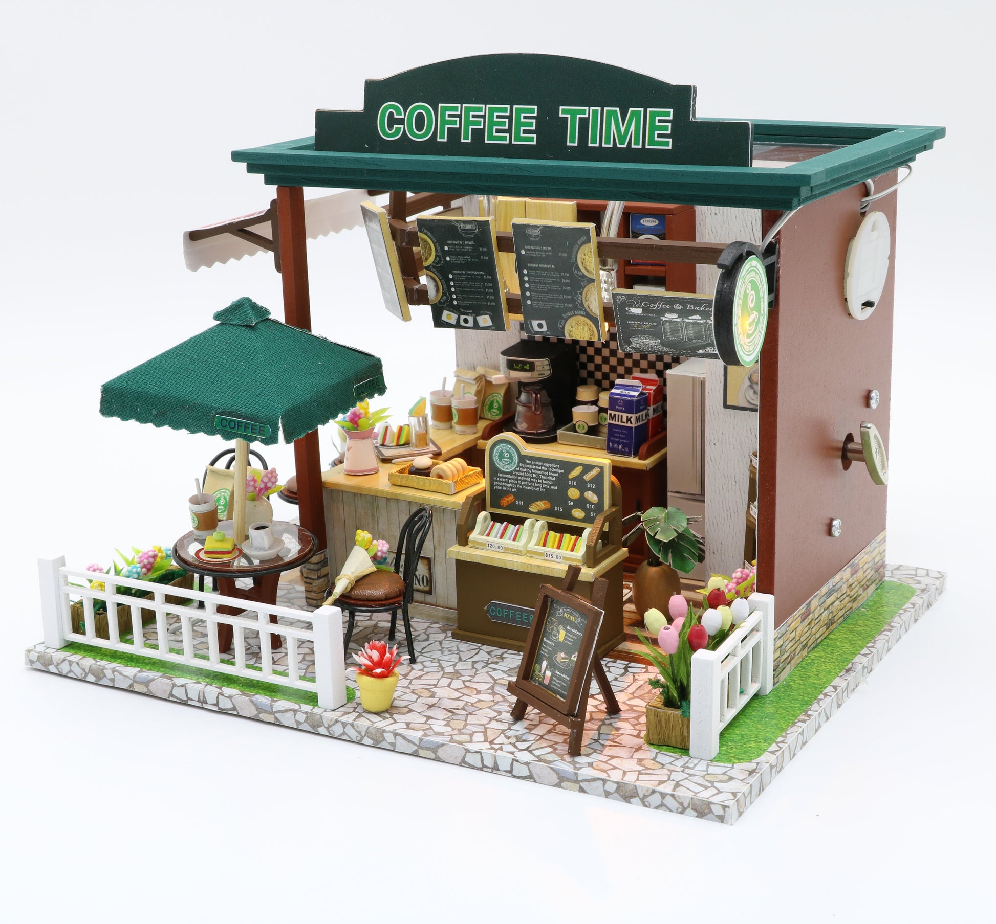 Birthday Gift 3D Wooden Doll House Miniature Toy - Coffee Store - Nejoom Stationery