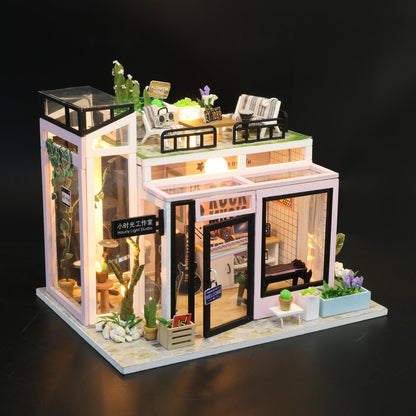 Birthday Gift 3D Wooden Doll House Miniature Toy - Hourly Light Studio - Nejoom Stationery