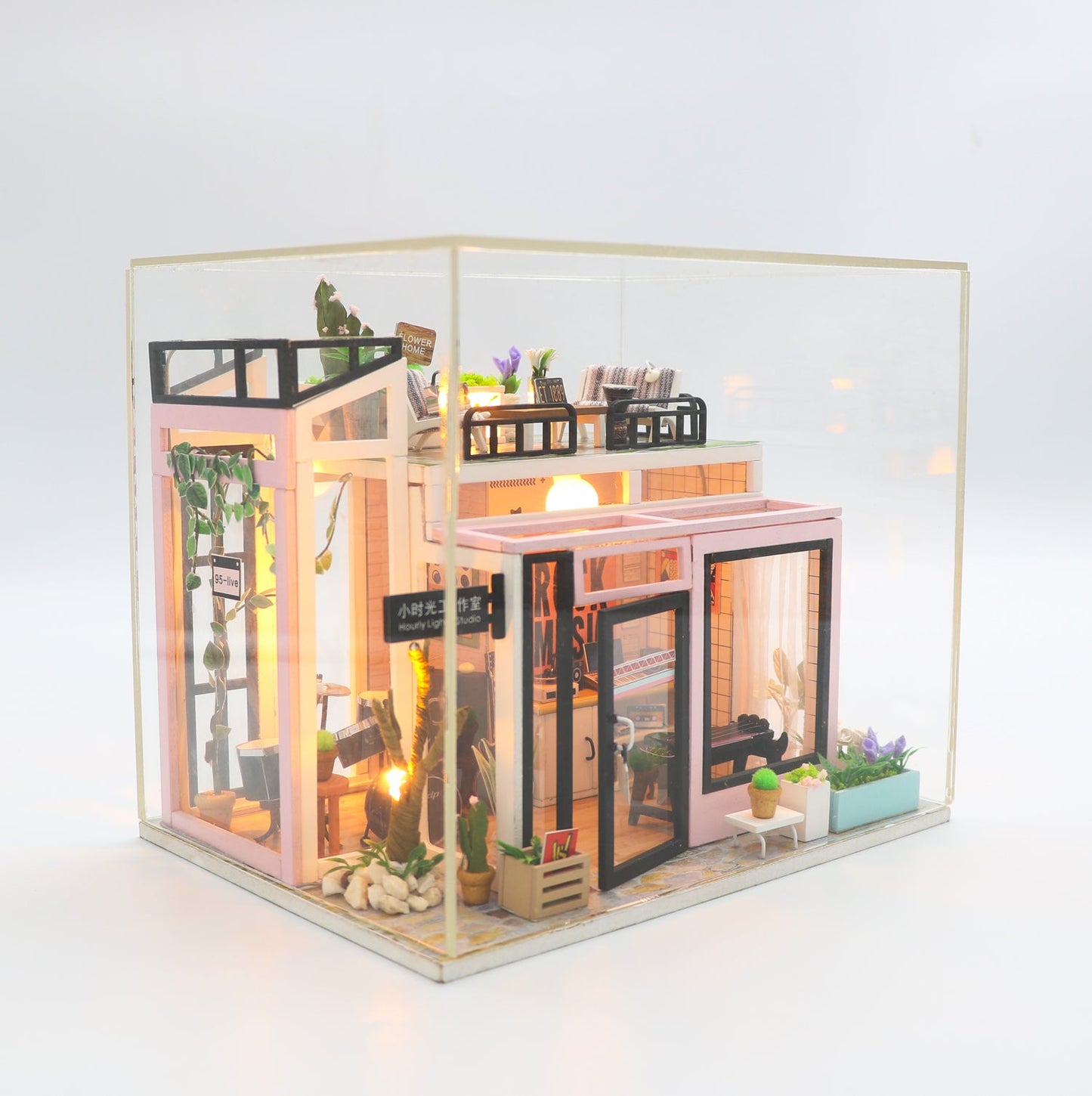 Birthday Gift 3D Wooden Doll House Miniature Toy - Hourly Light Studio - Nejoom Stationery