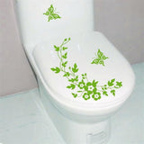 Butterfly Flower Vine Bathroom Wall Stickers - Nejoom Stationery