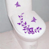 Butterfly Flower Vine Bathroom Wall Stickers - Nejoom Stationery