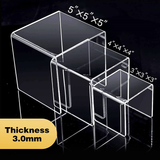 Clear Acrylic Risers Display Stand Showcase 3"x 4"x 5"