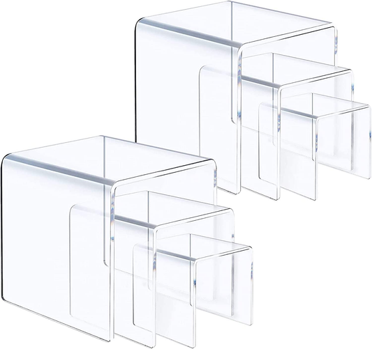 Clear Acrylic Risers Display Stand Showcase 3"x 4"x 5"