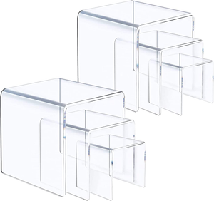 Clear Acrylic Risers Display Stand Showcase 3"x 4"x 5"