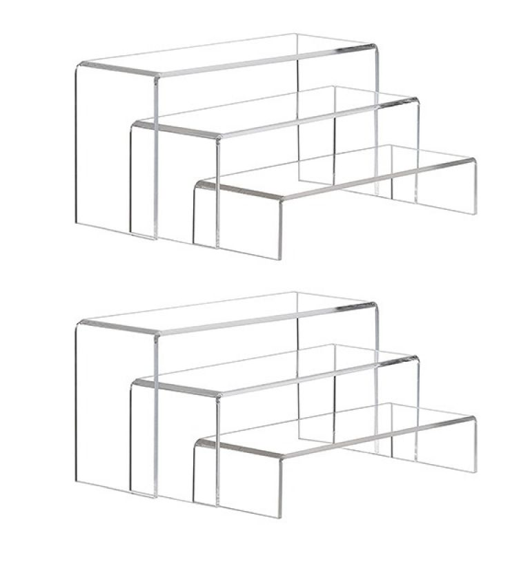 Clear Acrylic Risers Display Stand Showcase Rectangle - 6pcs | Nejoom ...