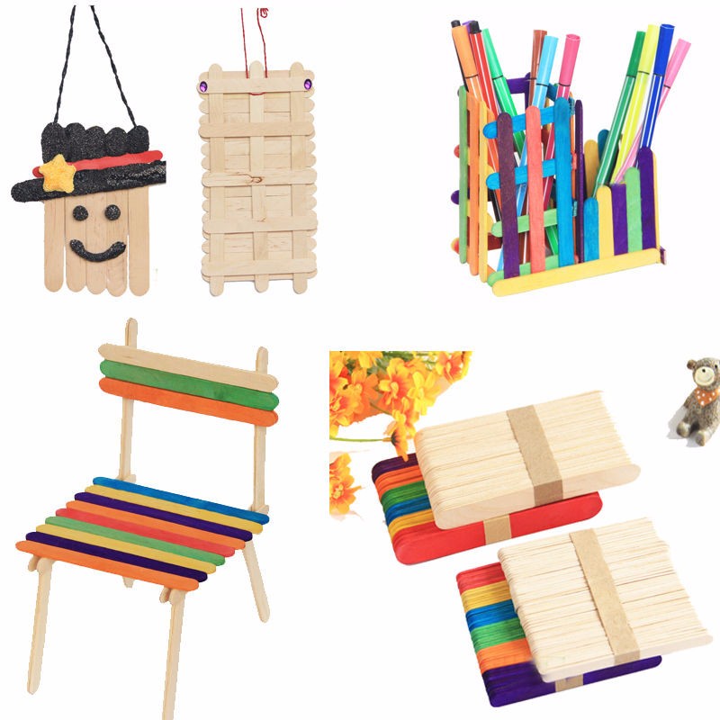 Colored Wooden Craft Sticks - Nejoom Stationery