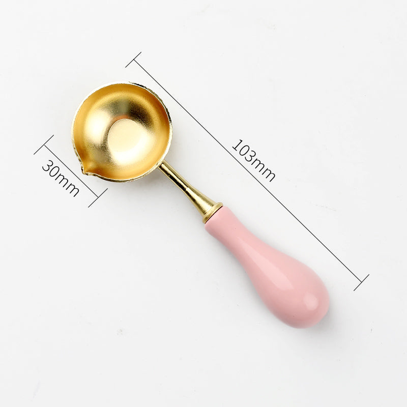 Colorful Sealing Wax Melting Spoon with Wood Handle - Nejoom Stationery