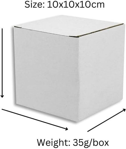 Corrugated Cardboard Shipping Boxes, 10×10×10cm, White Packaging Mailing Boxes for Business, Mug , Storing or Gift (Pack of 10)