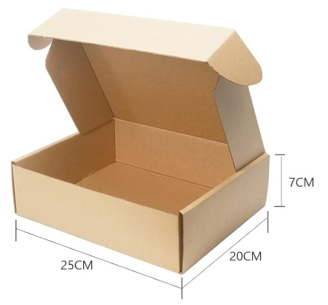 Corrugated Cardboard Shipping Boxes 25×20×7cm Brown Packaging Mailing Boxes for Business Posting Storing or Gift