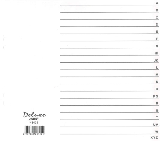 Deluxe Amt Index Divider A-Z  (A5 Grey Color) - Nejoom Stationery