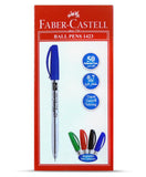 Faber Castell 0.7 mm Ball Point Pen Pack of 50 Blue,Black.Red - Nejoom Stationery