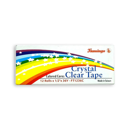 Flamingo Crystal Clear Tape 12 Rolls x 1/2"x36Y - Nejoom Stationery