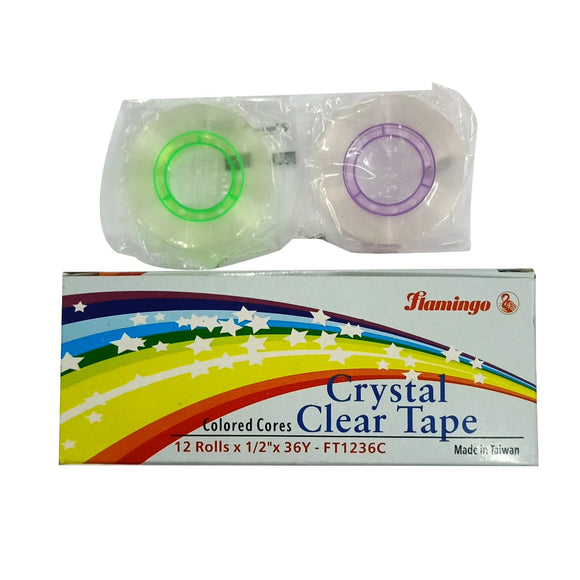 Flamingo Crystal Clear Tape 12 Rolls x 1/2