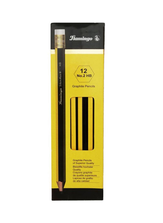 Flamingo Graphite Pencils Jumbo 12-Piece Pencil Set Black - Nejoom Stationery