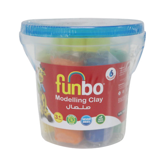 Funbo Modeling Clay 100g 6Colors + 3Molds Cutters in Bucket