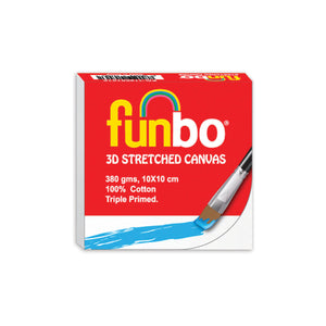 Funbo Stretched 3D canvas 380 gms 10X10 cm 2pcs