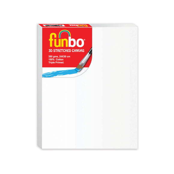 Funbo Stretched 3D canvas 380 gms 24X30 cm 2pcs