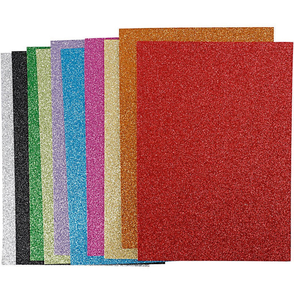 Interdruk - DIY Craft Foam Sheets - 8x A4 Sheets - Glitter Pastel Interdruk - DIY Craft Foam Sheets - 8x A4 Sheets - Glitter Pastel