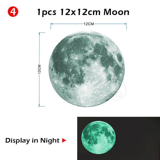 Luminous Moon and Stars Wall Stickers - Nejoom Stationery