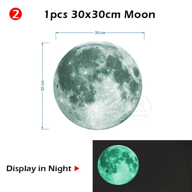 Luminous Moon and Stars Wall Stickers - Nejoom Stationery