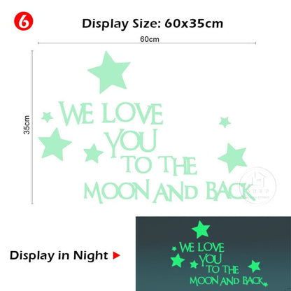 Luminous Moon and Stars Wall Stickers - Nejoom Stationery