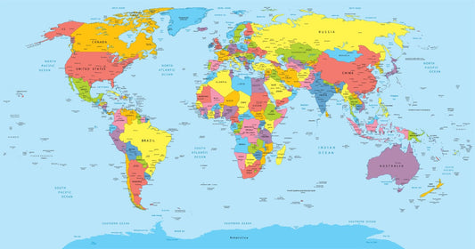 Mega-Map of the World 77.5 x 46 inches Country