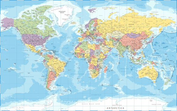 Mega-Map of the World 77.5 x 46 inches - School Supply