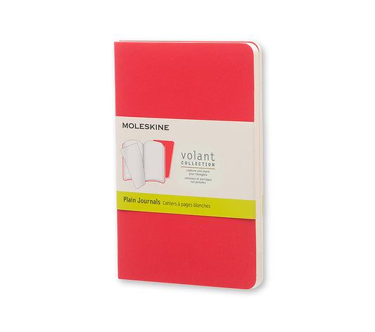 Moleskine Volant Journal Plain Pocket Geranium Red/Scarlet Red