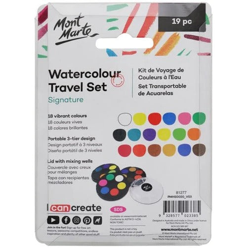 Mont Marte Water Color Travel Set 18Clr