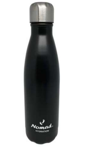 Nomad Aluminium Water bottle 750ml Asst.cols - Black - School Supply