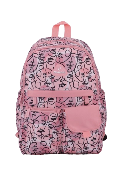 Nomad Kids Backpack Teen Scribble Lines Pink 16 inch - School Supply